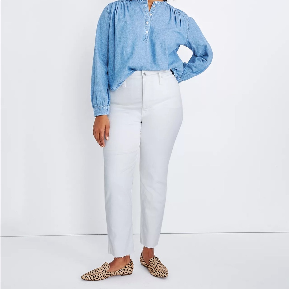 NWT Madewell The Perfect Vintage Jean Raw Hem Edition in White - Size 32
